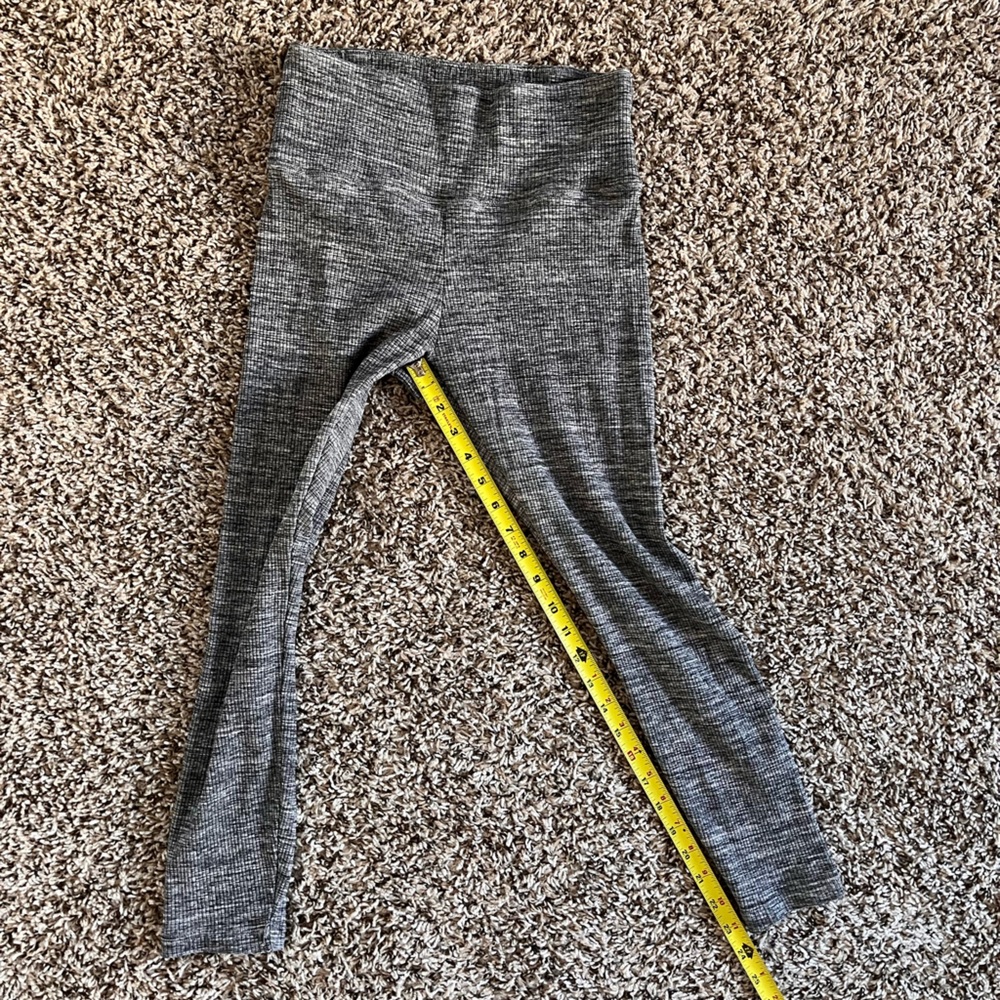Victoria's Secret PINK‎ Yoga Leggings Gray Marl Ribbed High Waist Large